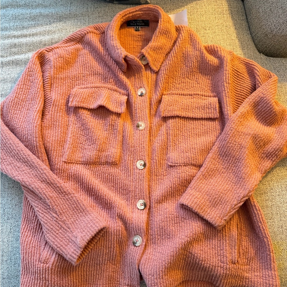 Blue Blush Pink Button Down Shirt
